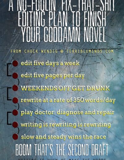 Novel Editing Plan, by Chuck Wendig at Terrible Minds